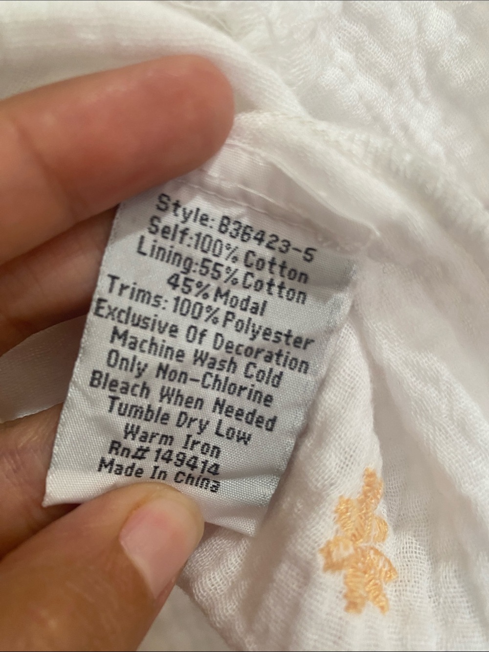 Johnny Was Cotton Gauze Embroidered Dress - Picture 9 of 9